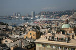Foto, Bild: Blick vom Dach des Palazzo Rosso ber Altstadt und Hafen