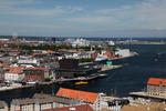 Foto, Bild: Blick von der Vor Frelsers Kirke ber Kopenhagen bis zum Hafen