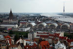 Foto, Bild: Blick von der Petrikirche auf den Zentralmarkt und die Dna