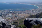 Foto, Bild: City von Kapstadt mit Hafen und Tafelbucht vom Tafelberg aus