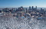 Foto, Bild: Blick vom Mont Royal über die City von Montreal im Winter
