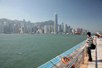 Foto, Bild: Blick von der Tsim-Sha-Tsui-Promenade Kowloon auf die Skyline von Hongkong