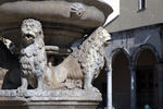 Foto, Bild: Löwen am Morosini Brunnen von 1628 in Heraklion (Iraklio)