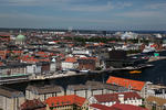 Foto, Bild: Blick von der Vor Frelsers Kirke über Kopenhagen mit der Marmorkirche (Marmorkirken) bis zum Hafen