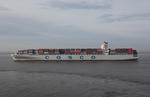 Foto, Bild: Containerschiff HANJIN ALEXANDRIA auf der Elbe