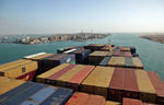 Foto, Bild: Suezkanal, Sueskanal (Suez Canal), Einfahrt in der Suezkanal (Sueskanal) von Süden kommend  bei Suez