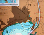 Foto, Bild: Suezkanal, Sueskanal (Suez Canal), elektronische Seekarte von der Einfahrt in den Suezkanal (Sueskanal) bei Suez