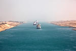 Foto, Bild: Suezkanal (Sueskanal) nördlich von Suez