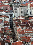 Foto, Bild: Lissabon, Aufzug Santa Justa (Elevador de Santa Justa) zwischen Baixa und Chiado